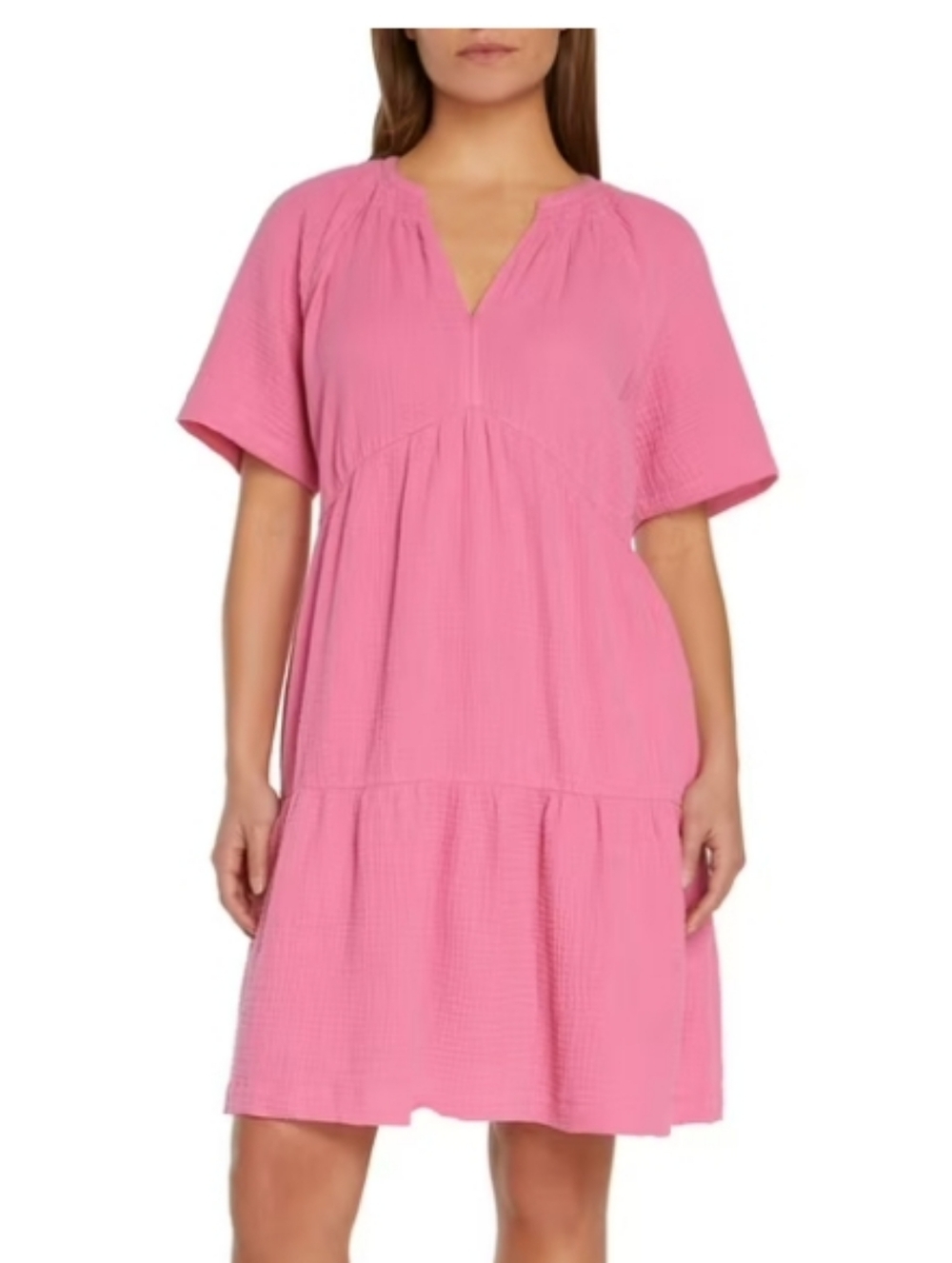 M SIZE GAP Bright Pink Crinkle Gauze Dress